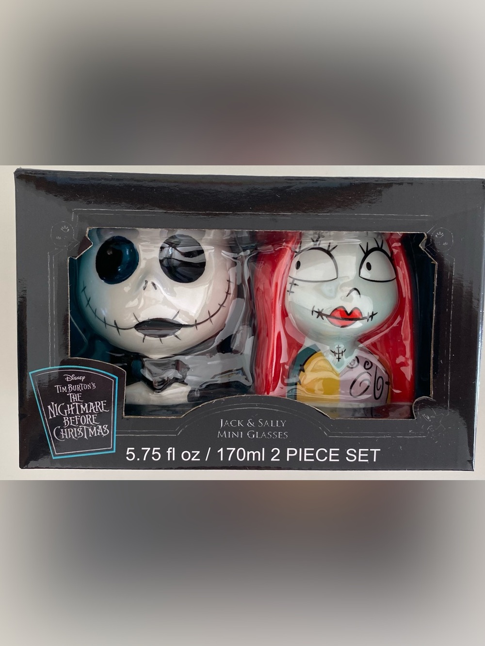 NWOT Jack & Sally Mini Glasses from The Nightmare Before Christmas